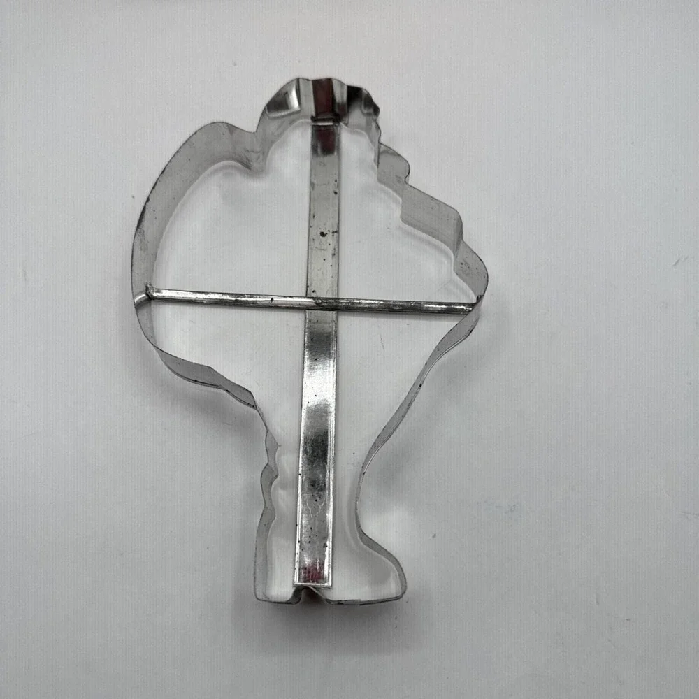Vintage Santa Claus Metal Cooky Cutter 8 Inch Cookie Fondant Sugar Sheet PlayDoh